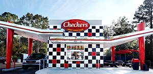 Checkers drive-thru with menu